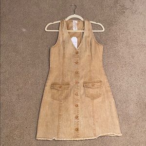 Brand New Sadie & Sage Yellow Jean Overall Dress